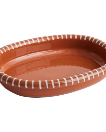 Barro Oval Tallerken Large  Stribet