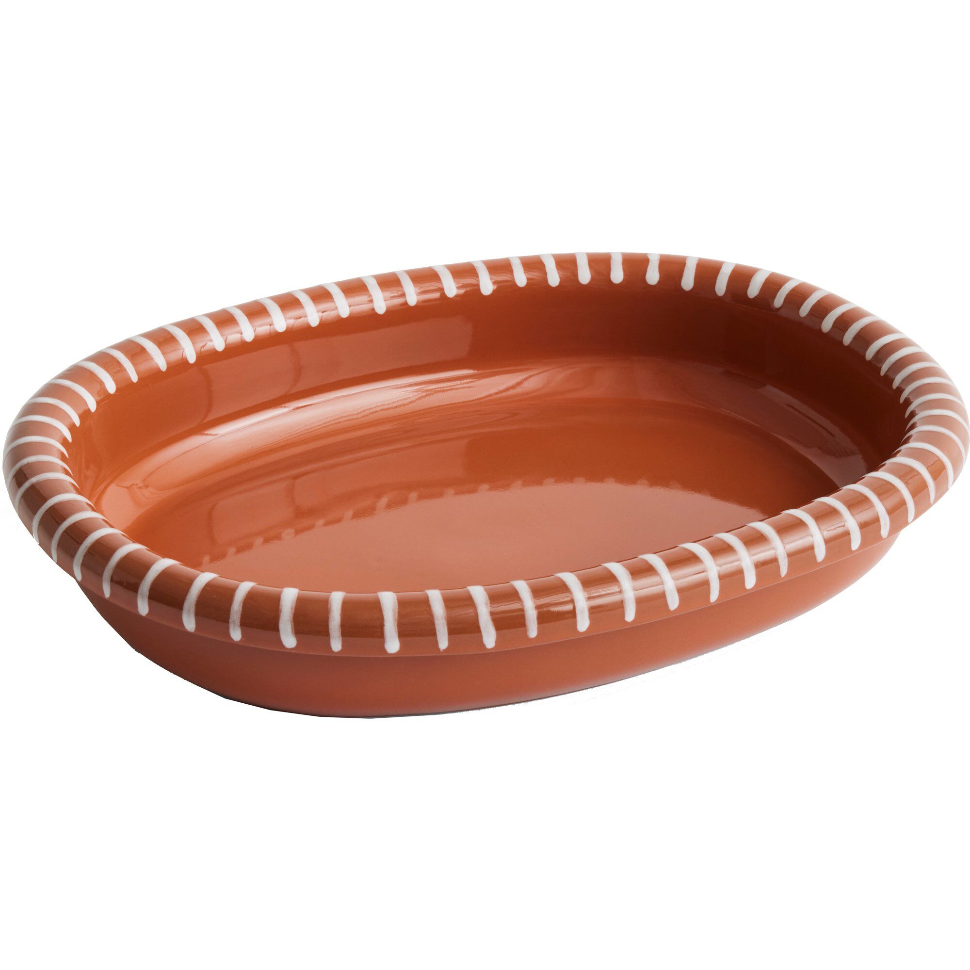 Barro Oval Tallerken Large Stribet
