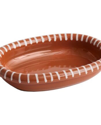 Barro Oval Tallerken Small  Stribet