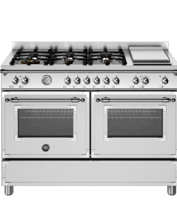Bertazzoni Her126g2ext Heritage Gaskomfur 120 Cm Med Dobbeltovn Og   Brændere  Rustfrit Stål