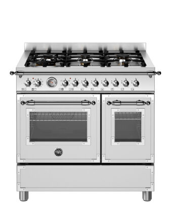 Bertazzoni Her96l2ext Heritage Gaskomfur 90 Cm Med Dobbeltovn Og   Brændere  Rustfrit Stål