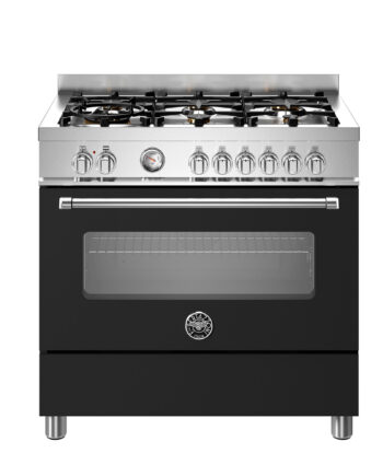Bertazzoni Mas96l1enet Master Gaskomfur 90 Cm Med Enkeltovn Og   Brændere  Mat Sort