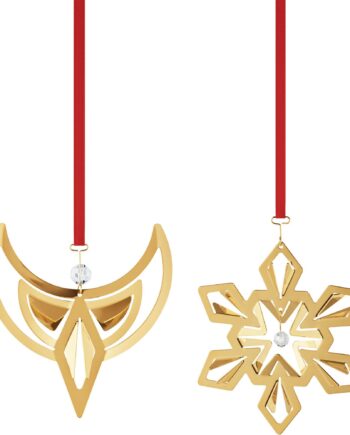 Christmas Collection 2024 Engel   Snefnug Julepynt  18k Guldbelægning