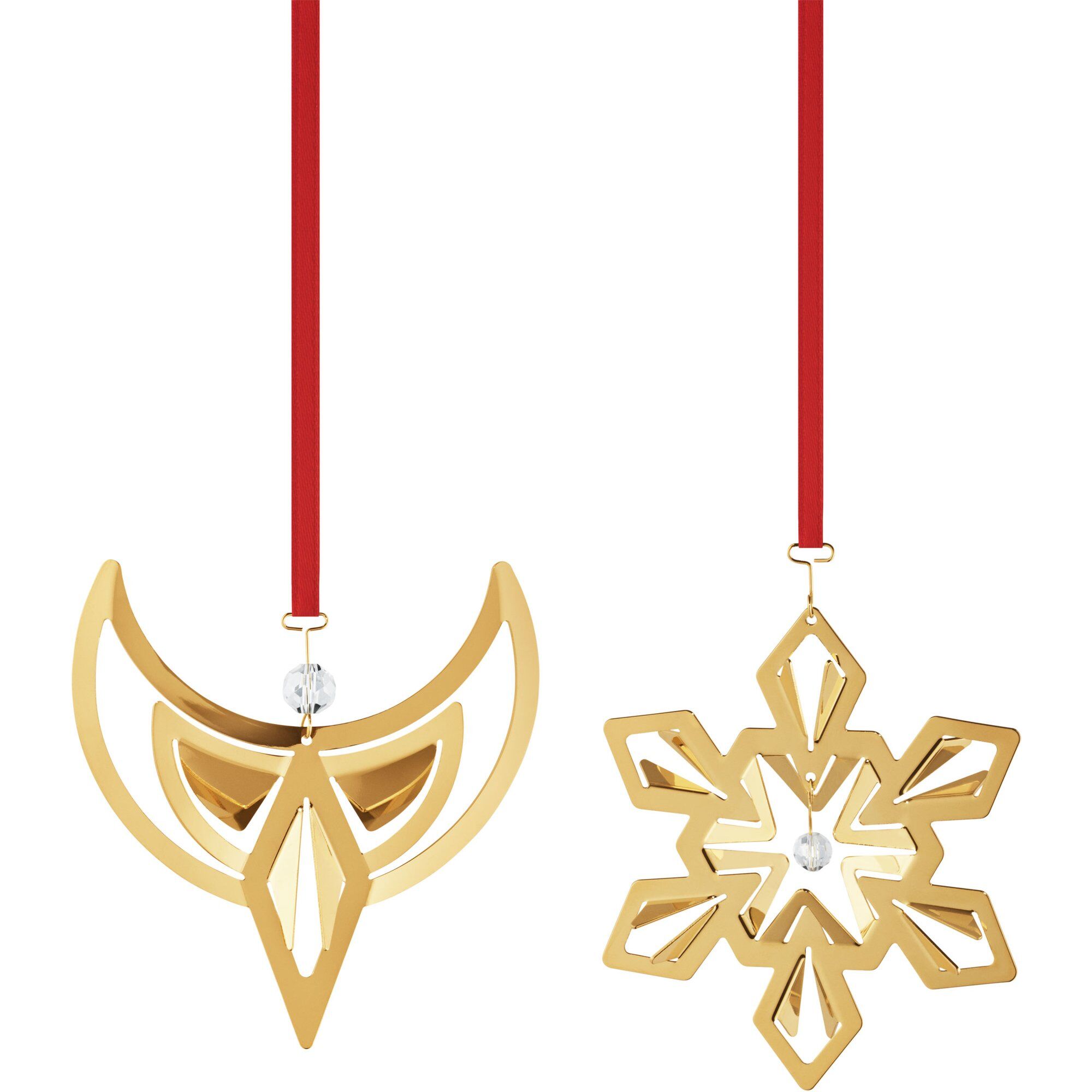Christmas Collection 2024 Engel Snefnug Julepynt 18k Guldbelægning