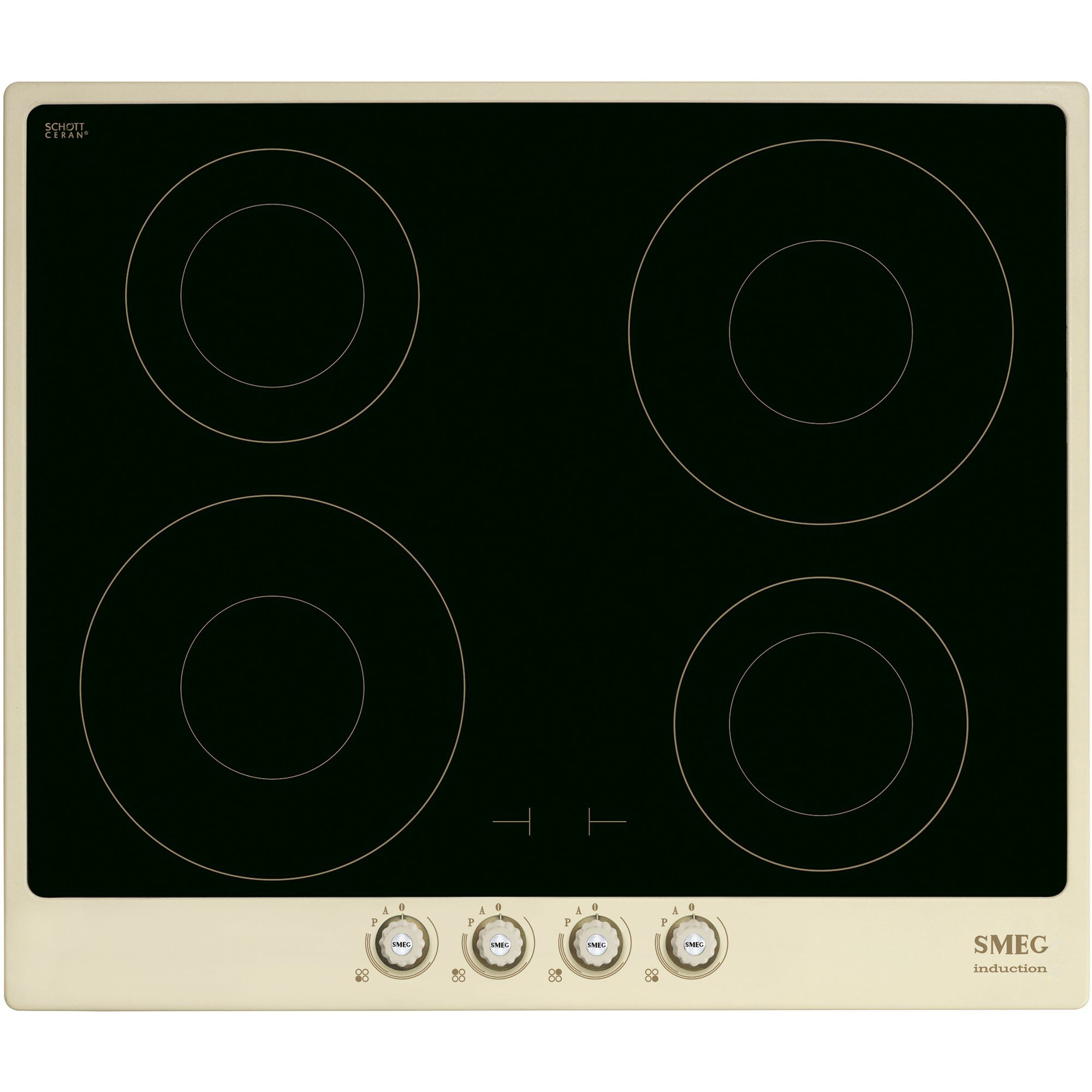 60cm Cortina Induktionskogeplade Ramme Creme