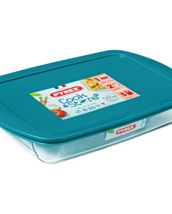 Cook   Store Madkasse Glasform Med Låg      Liter