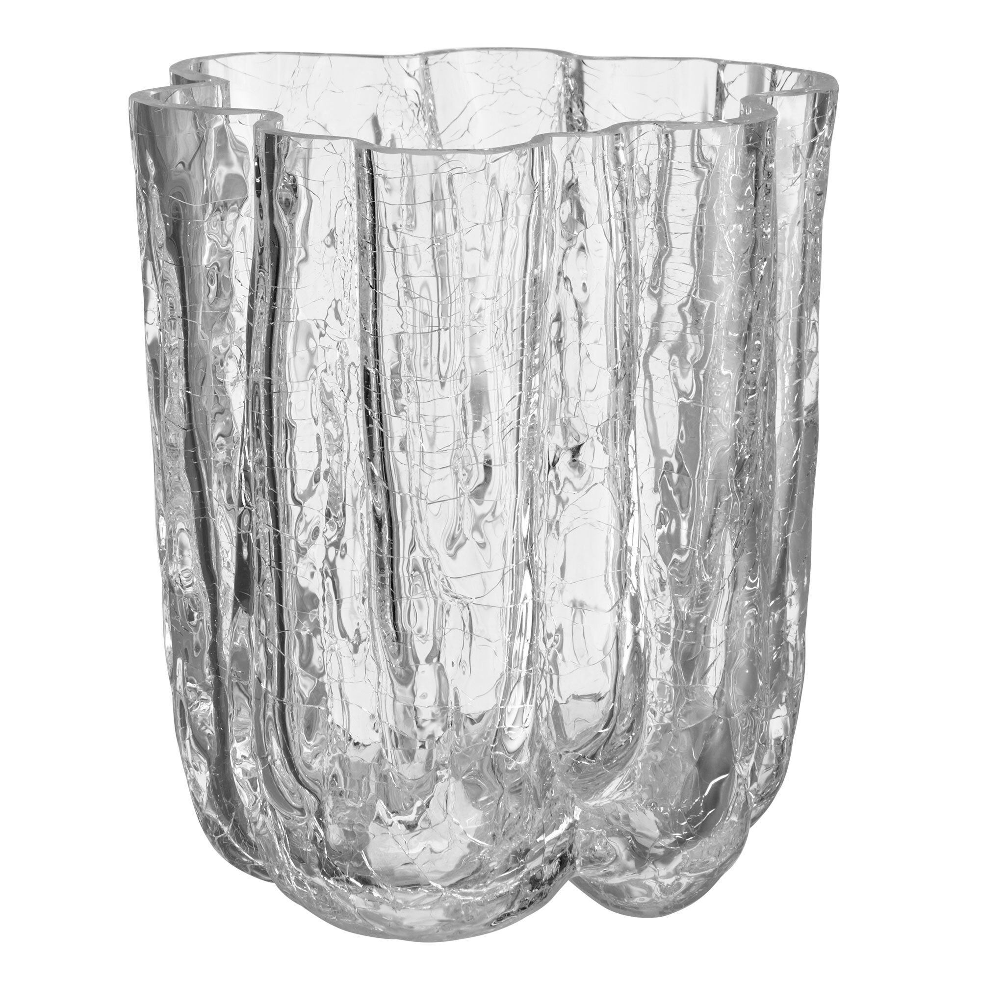 Crackle Vase 12 Cm Klar