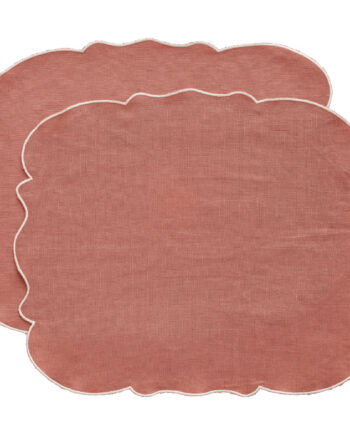 Decotique Gia Dækkeserviet Hør 45    35 Cm  -pak  Rosa Hvid
