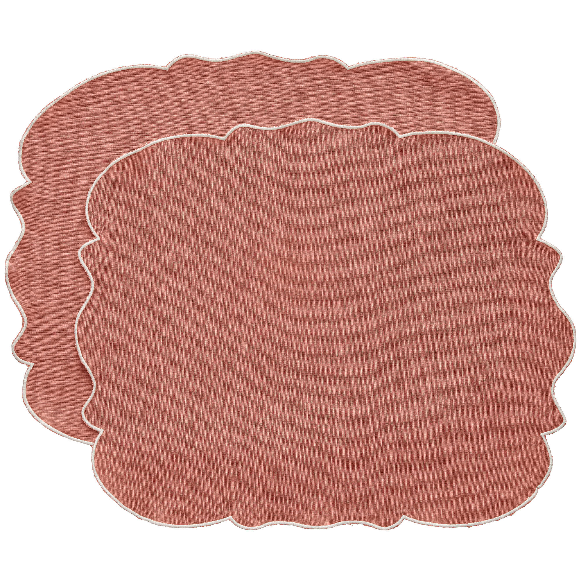 Decotique Gia Dækkeserviet Hør 45 35 Cm -pak Rosa Hvid