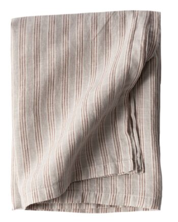 Dug   Hør 145   270 Cm  Hazelnut Stripe