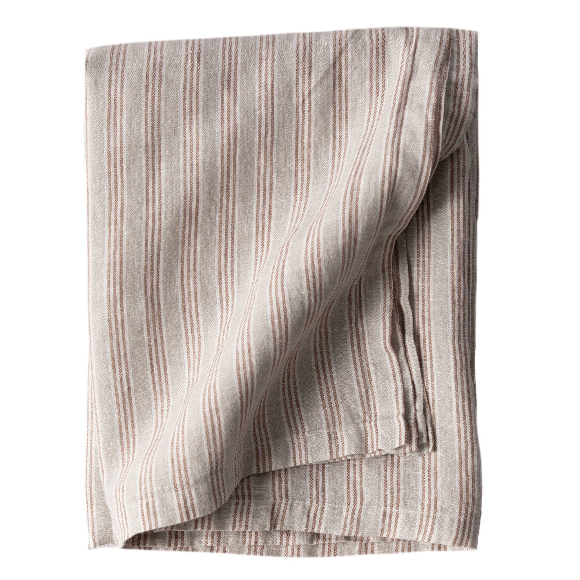 Dug Hør 145 270 Cm Hazelnut Stripe