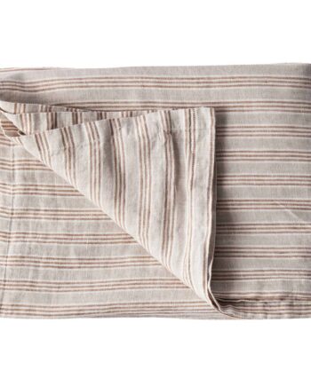 Dug   Hør 145   330 Cm  Hazelnut Stripe