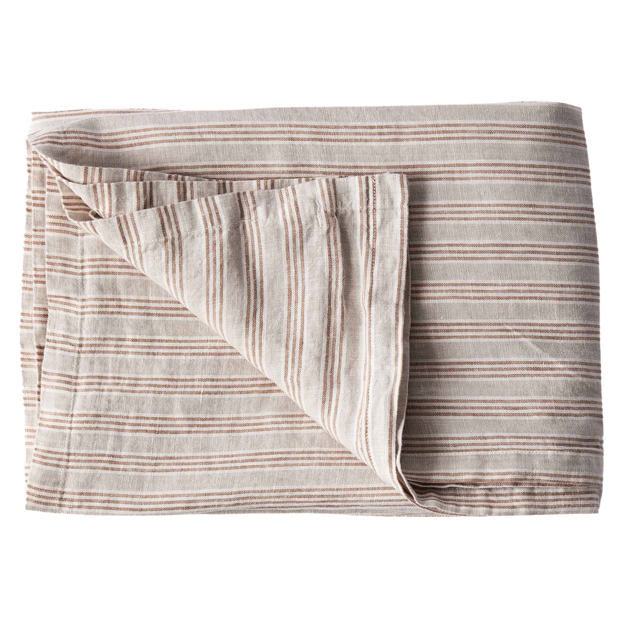 Dug Hør 145 330 Cm Hazelnut Stripe