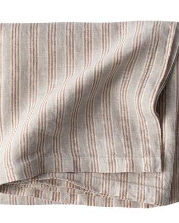 Dug   Hør 145   145 Cm  Hazelnut Stripe