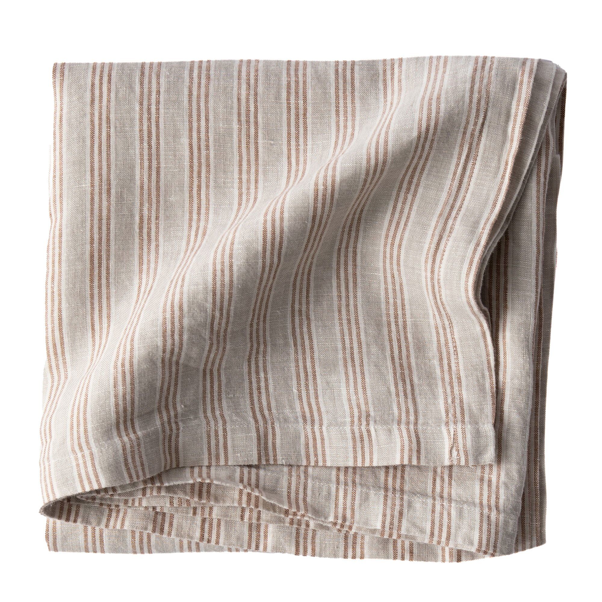 Dug Hør 145 145 Cm Hazelnut Stripe