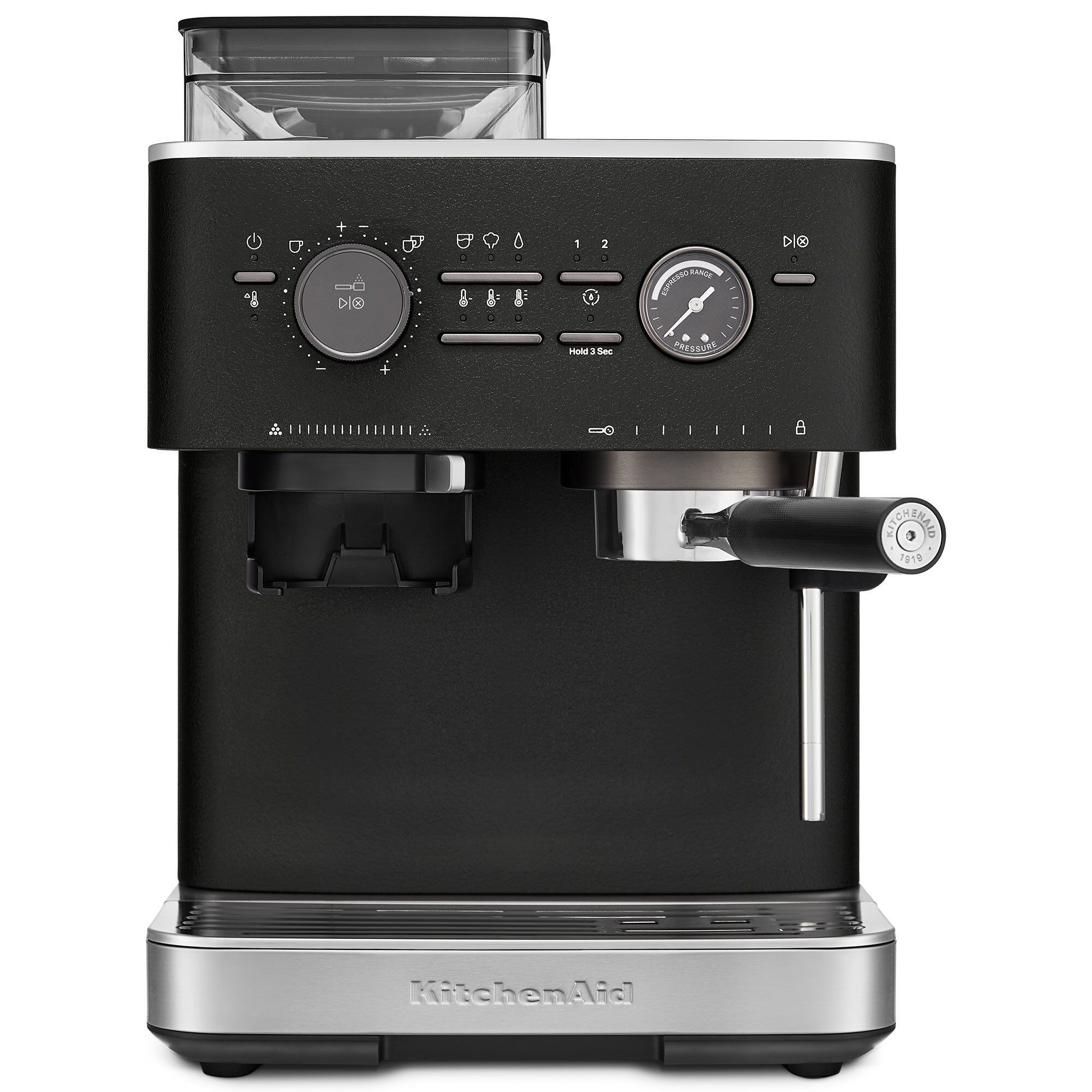 Espressomaskine Med Kaffekværn Cast Iron Black