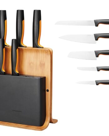 Fiskars Functional Form Knivblok Med   Knive  Bambus