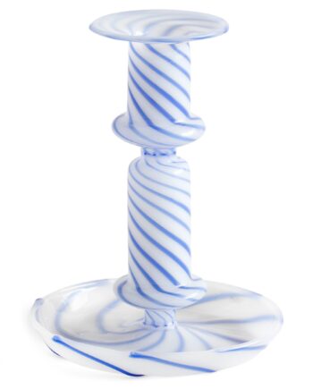 Flare Stripe Milk Lysestage  Medium  Blå