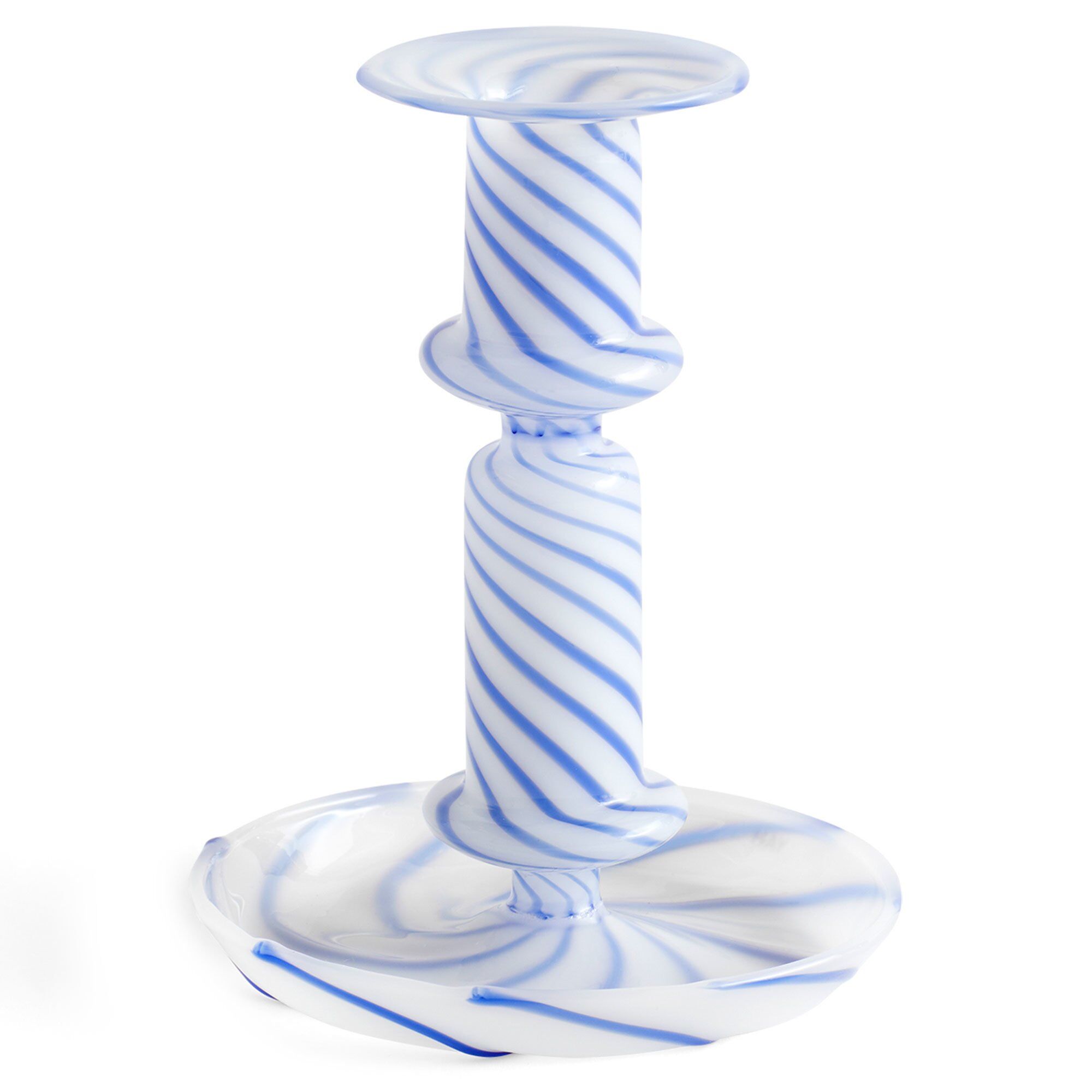 Flare Stripe Milk Lysestage Medium Blå