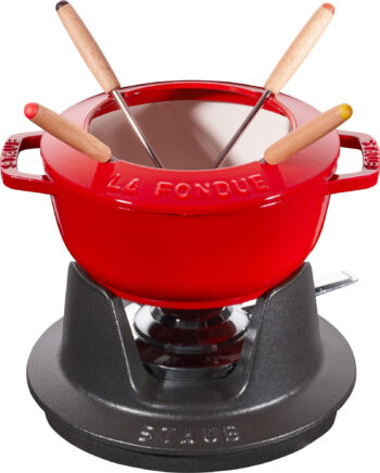 Fonduesæt 16 Cm Rød Med Creme Inderside