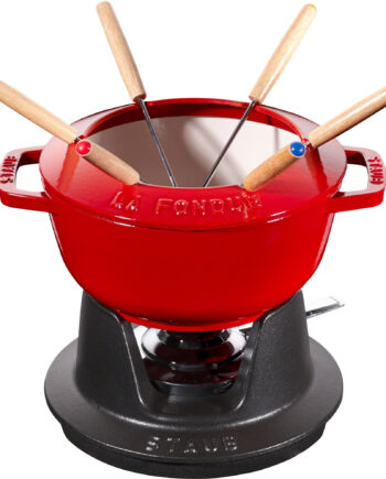 Fonduesæt 18 Cm Rød Med Creme Inderside