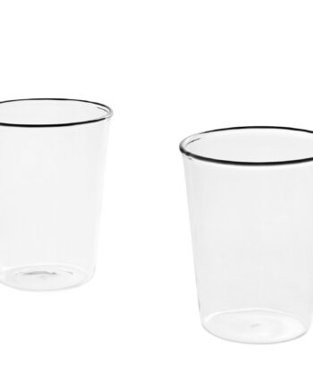 Glas  Klar Med Sort Kant    Stk