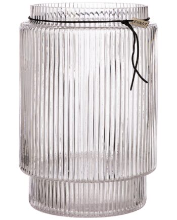 Glasvase Med Riflet Struktur  28 Cm