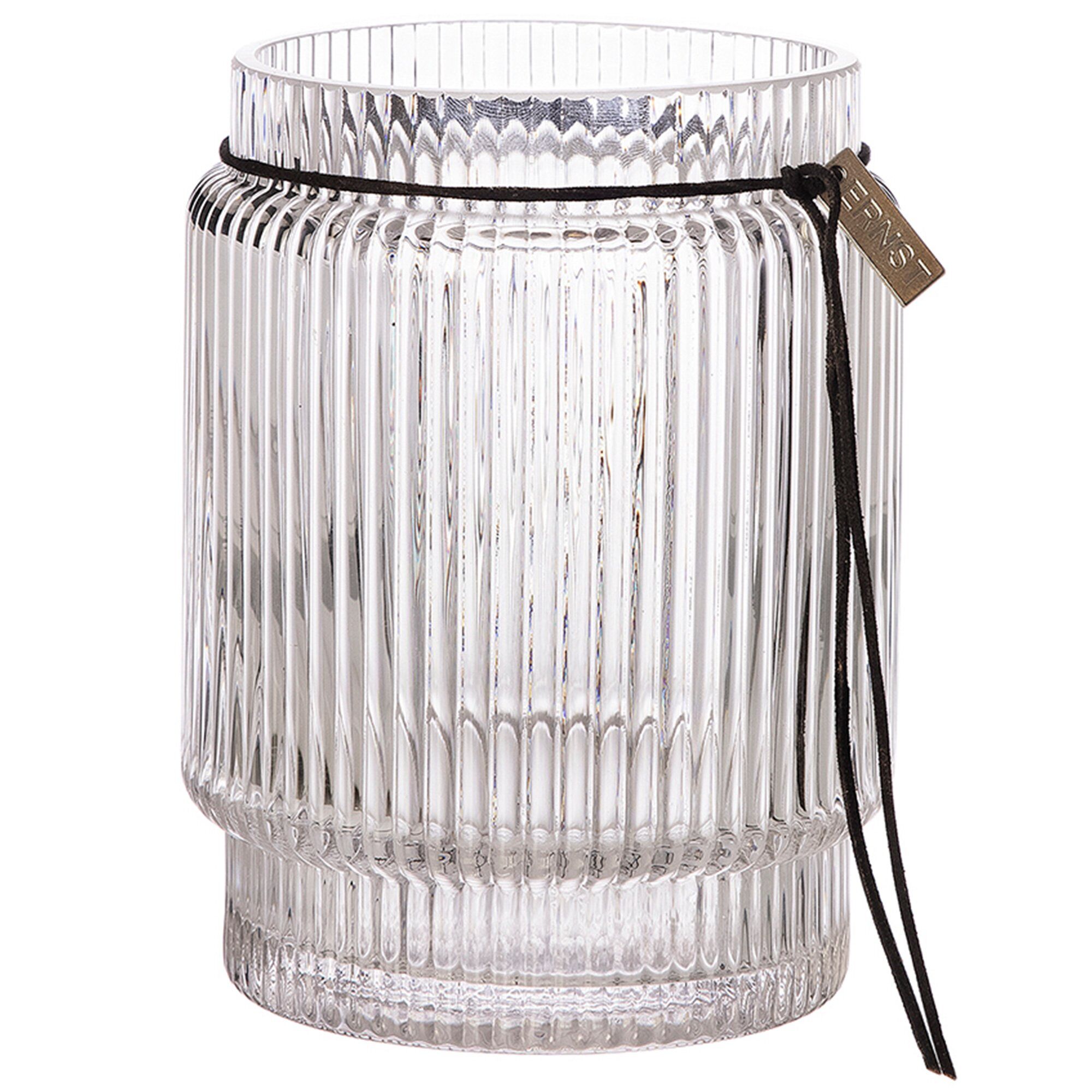 Glasvase Med Riflet Struktur 10 Cm