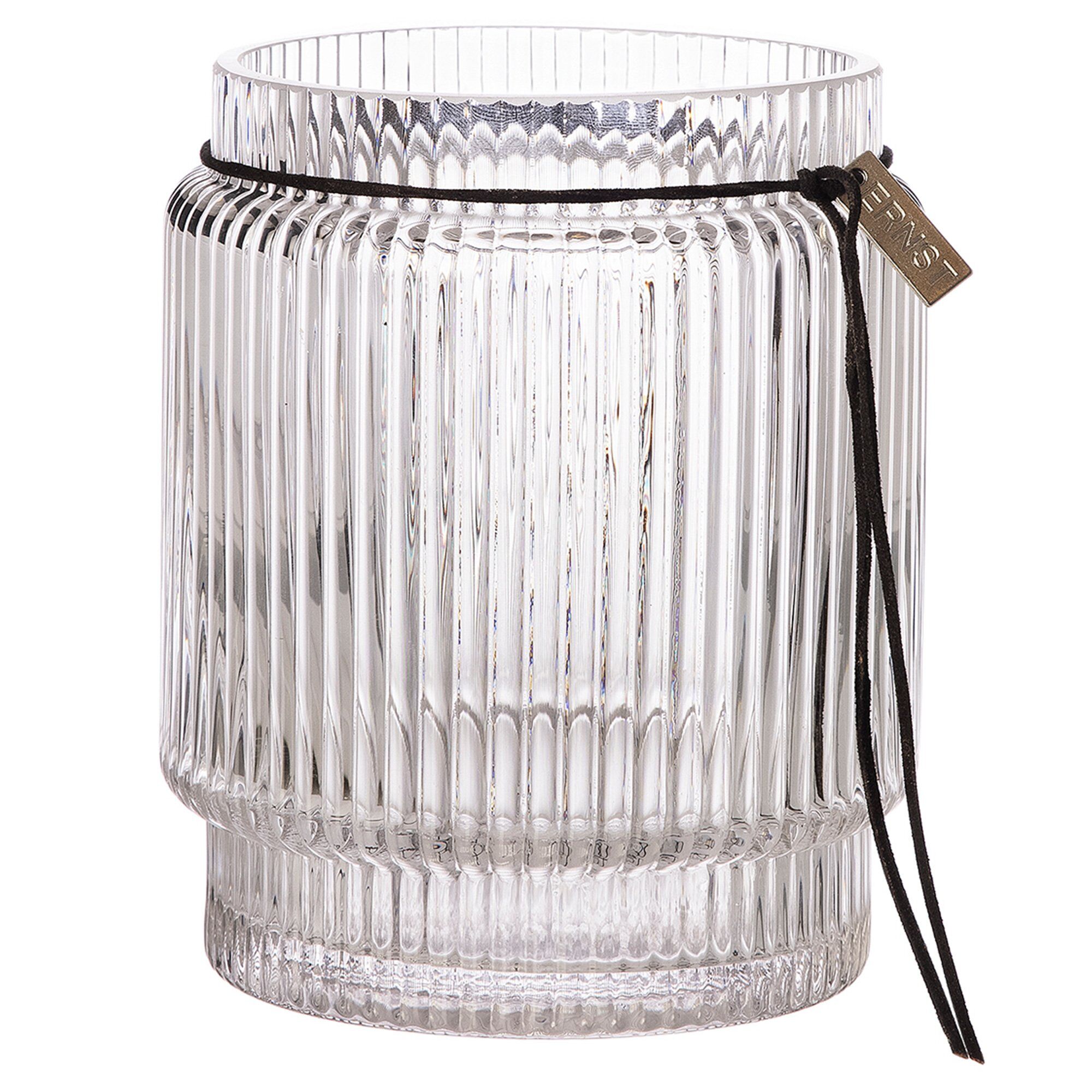 Glasvase Med Riflet Struktur 14 Cm