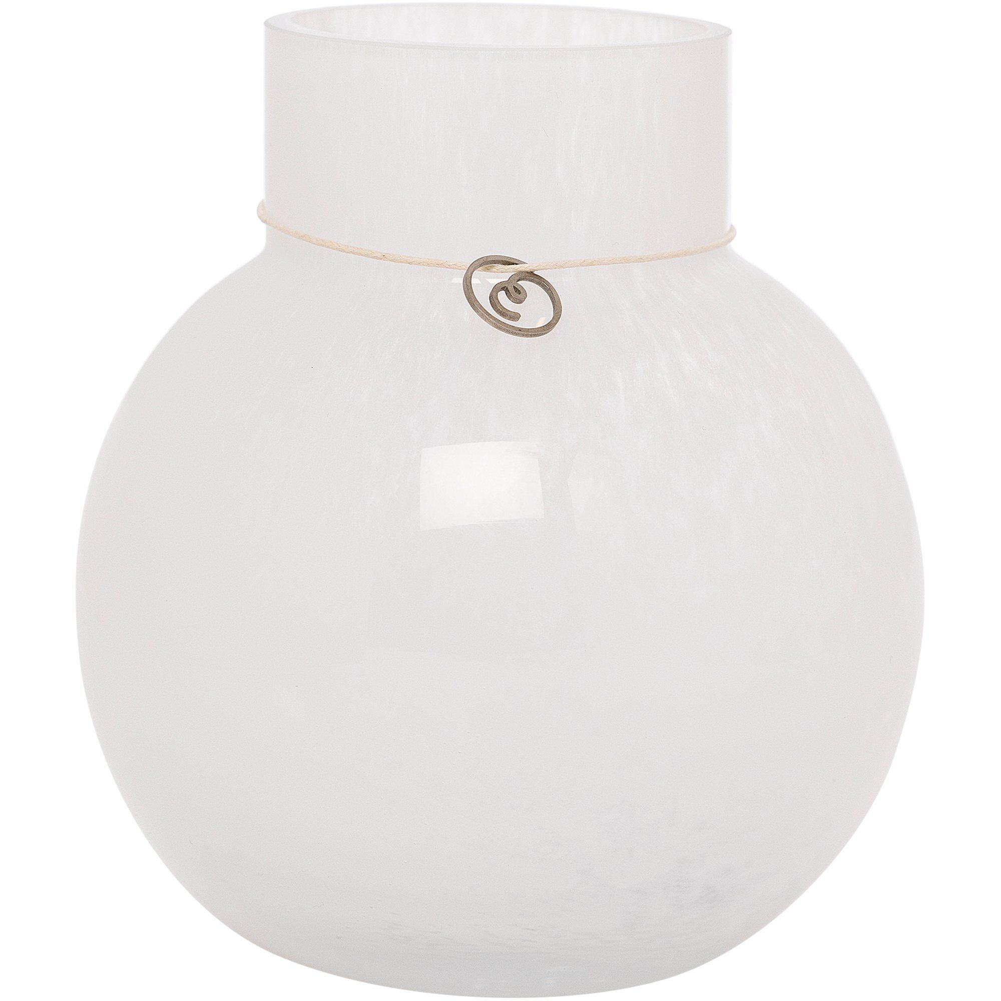Glasvase Rund 14 Cm ø13 Hvid