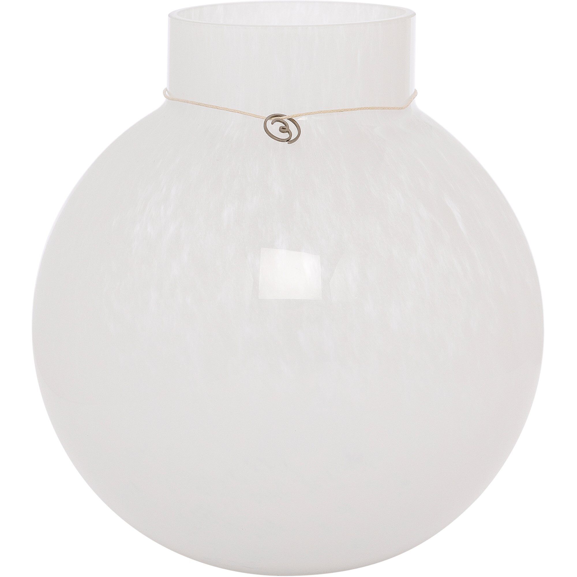Glasvase Rund 22cm ø21 Hvid