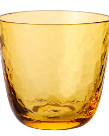 Hamret Drikkeglas  Gul