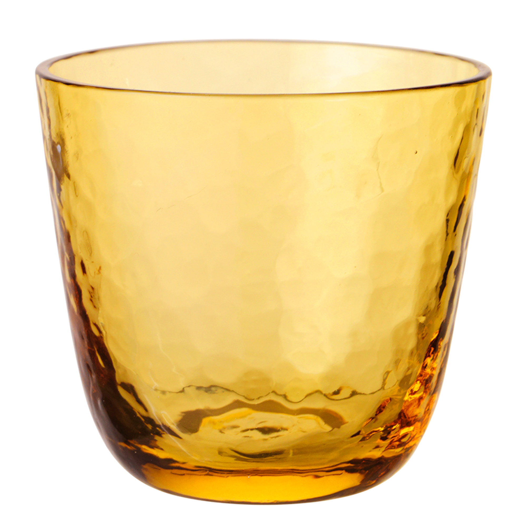 Hamret Drikkeglas Gul