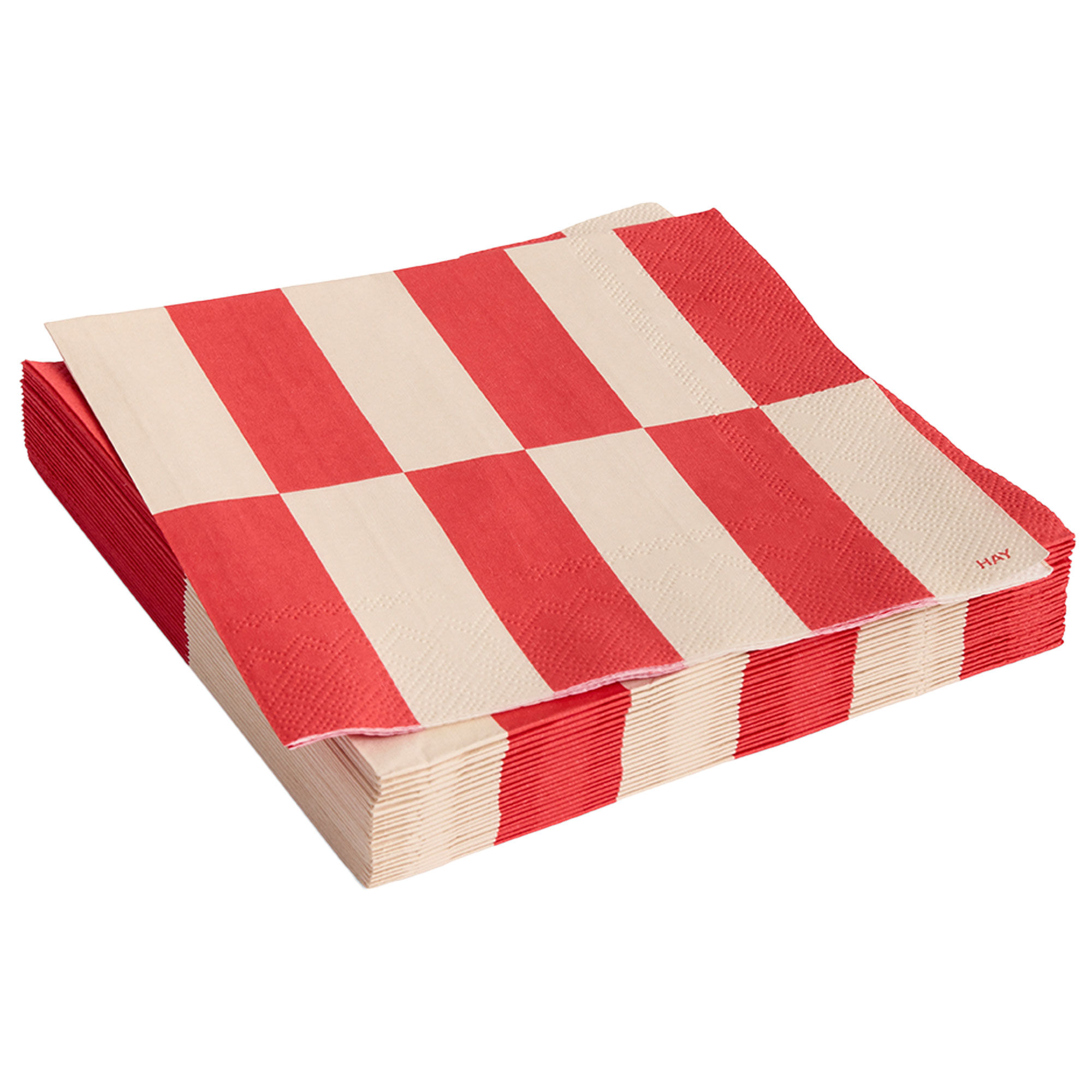 Hay Pattern Frokostservietter Off-white Red 20 Stk