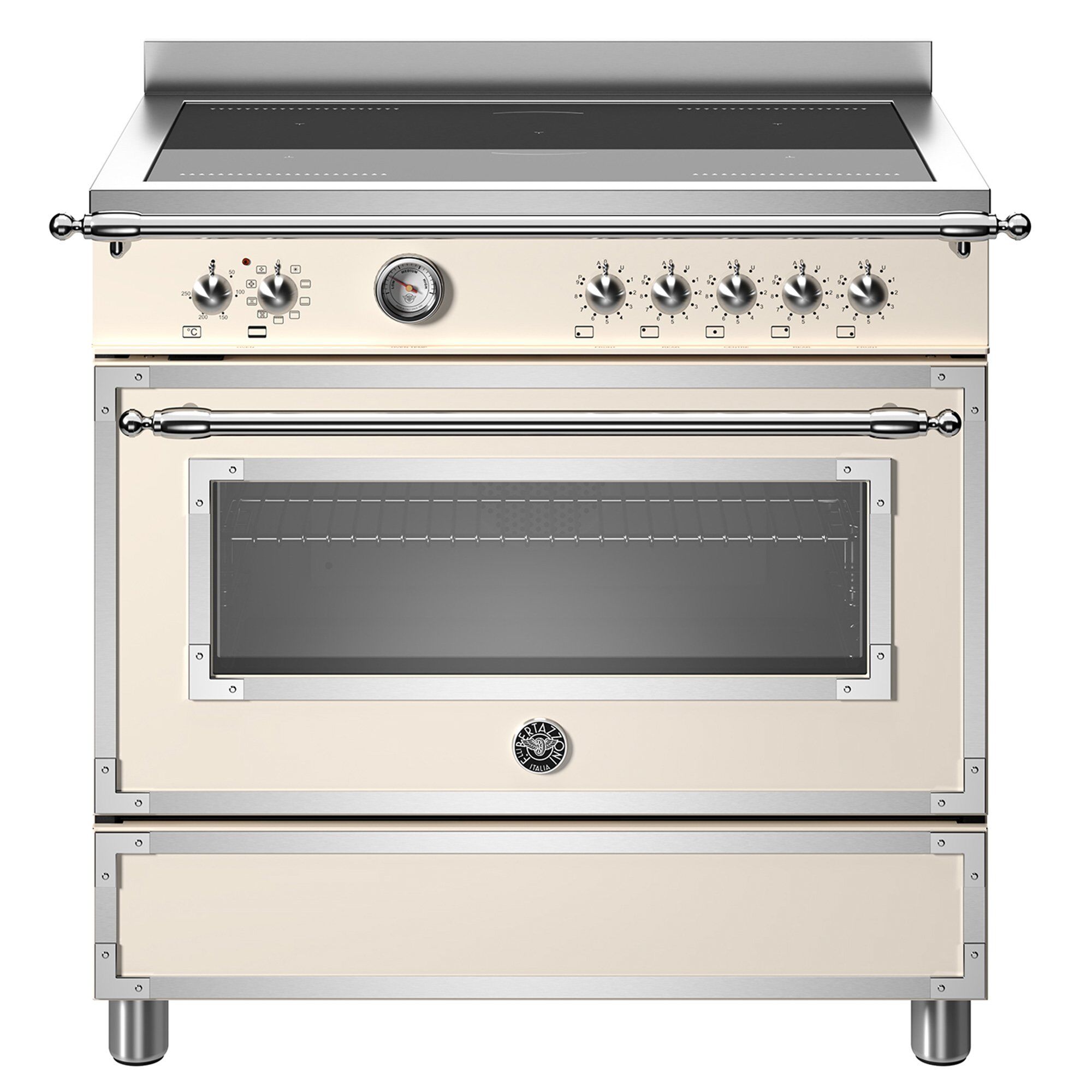 Her95i1eavt Heritage Induktionskomfur Med Ovn 90 Cm Cremehvid