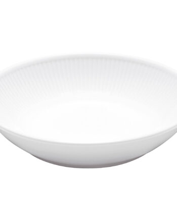 Hvid Plissé Dyb Salat- Pastatallerken
