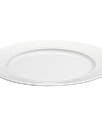 Hvid Plissé Tallerken    20 Cm