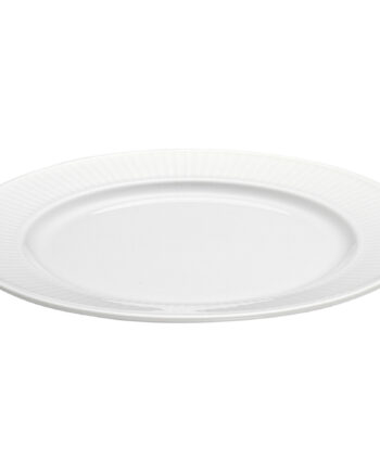 Hvid Plissé Tallerken    17 Cm
