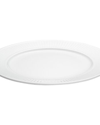 Hvid Plissé Tallerken    26 Cm