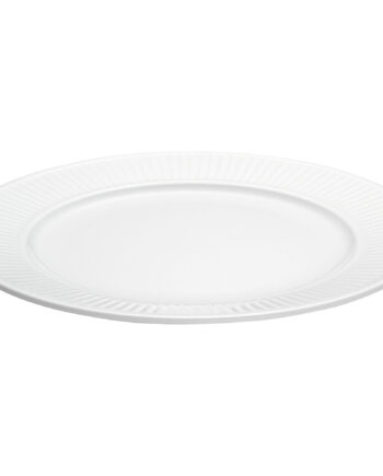 Hvid Plissé Tallerken    22 Cm
