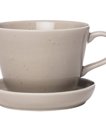 Kaffekop Med Underkop   Porcelæn 20 Cl  Sand