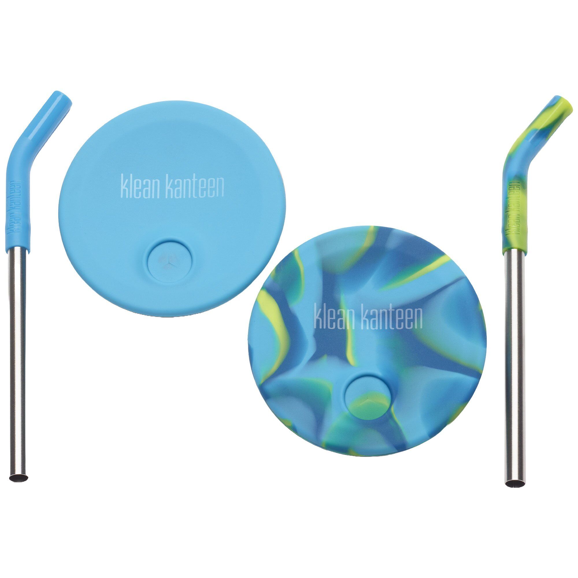 Kid Cup Straw Lid Sugerørslåg Blue Tie Dye Stk