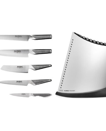 Knivsæt Med Knivblok Hvid