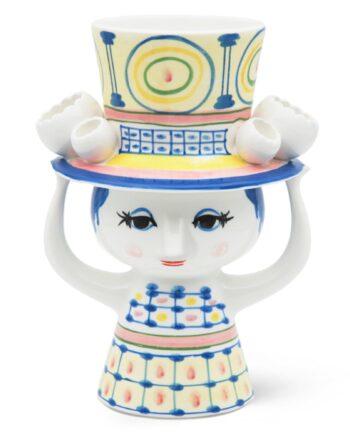 Lady With Hat Vase 20   Cm  Blå
