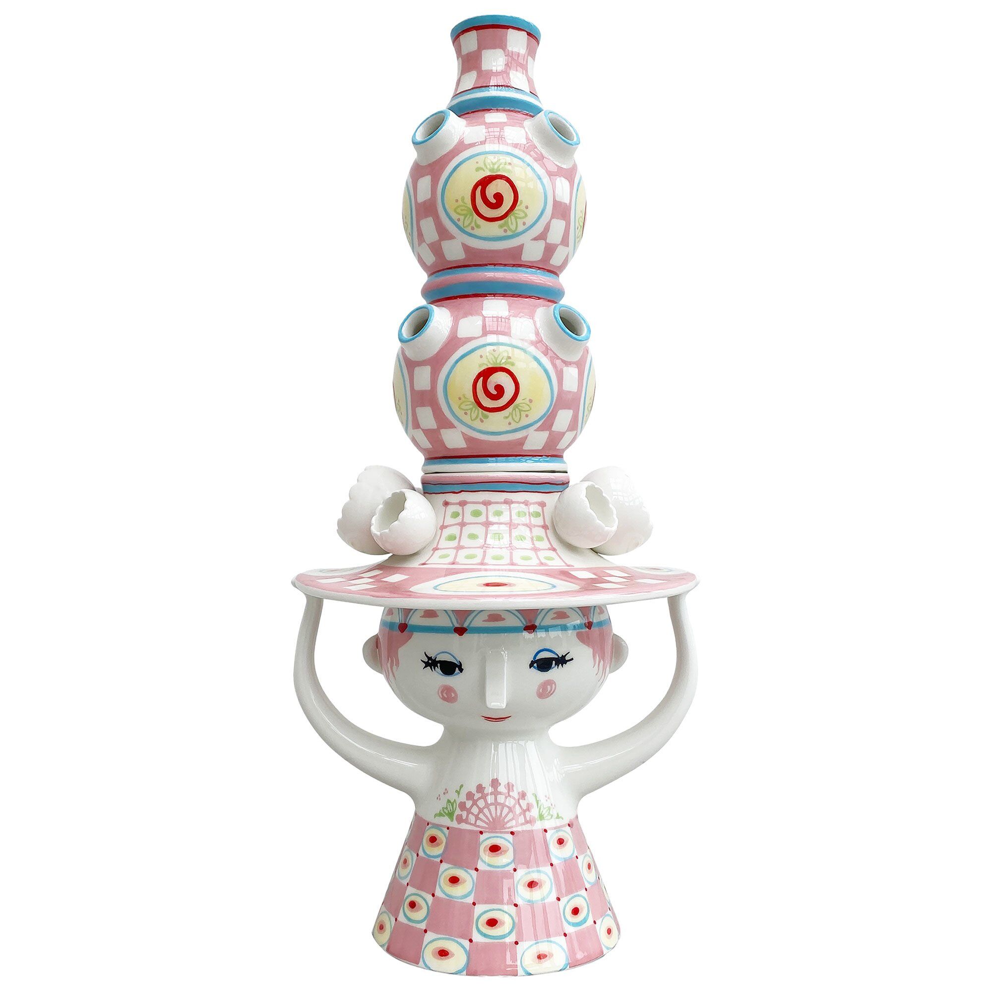 Lady With Hat Vase 50 Cm Rosa