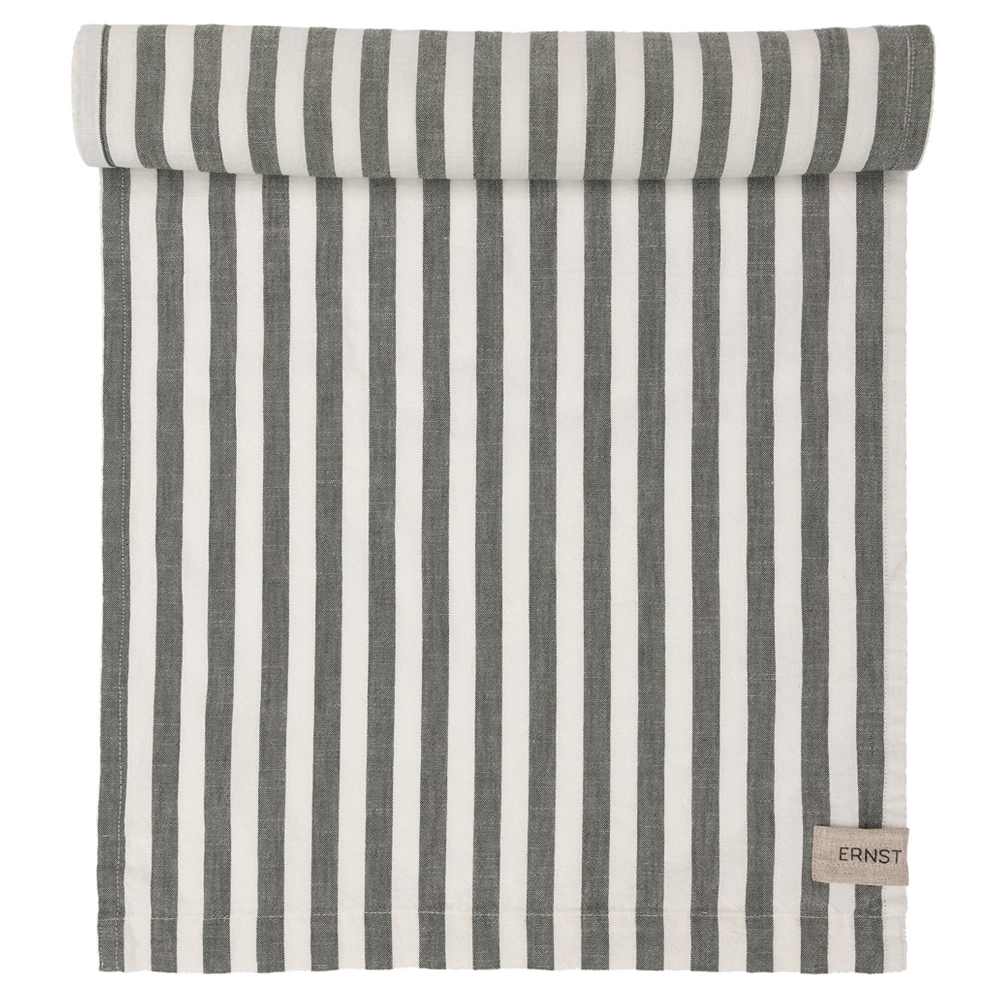 Løber Bred Stribe 45x150 Cm Grøn Hvid