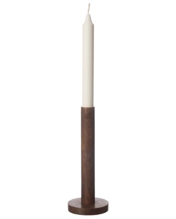Lysestage   Træ Mørkebrun  20 Cm
