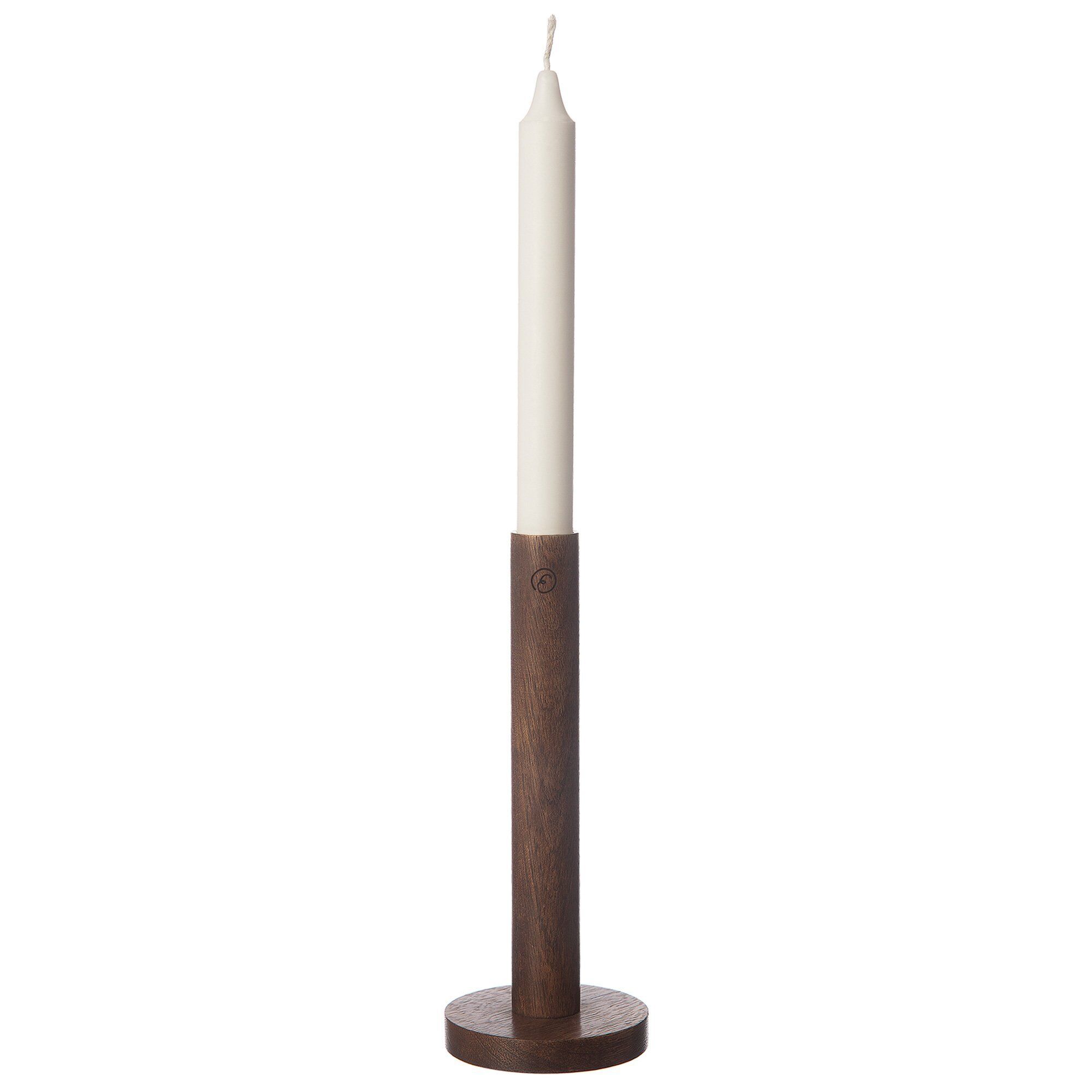 Lysestage Træ Mørkebrun 20 Cm