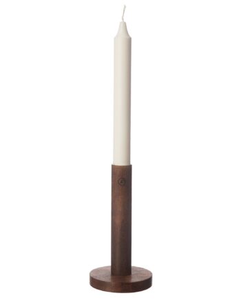 Lysestage   Træ Mørkebrun  15 Cm