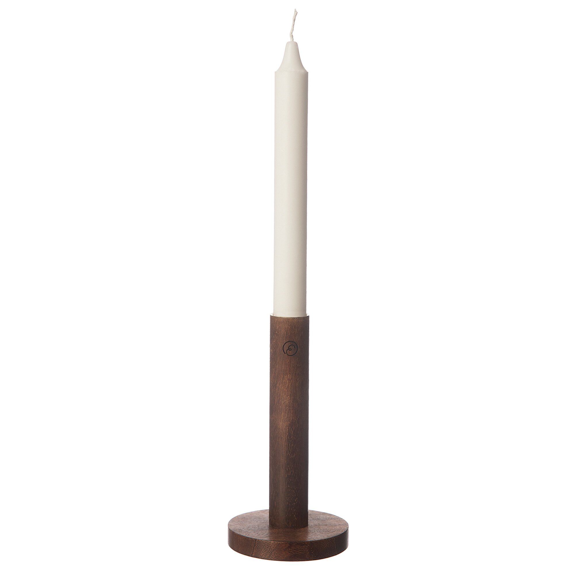 Lysestage Træ Mørkebrun 15 Cm